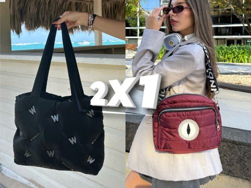 2x1 en Carteras Bolsos Mochilas moda negro camuflado flores bordo