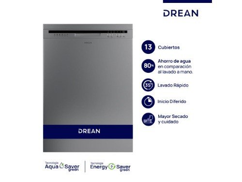 Lavavajillas 13 cubiertos Inoxidable Drean LVDR1306CI0
