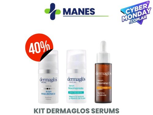 Dermaglos Kit triple Sérum facial - ác hial + vitamina C + niacinamida