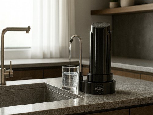 Filtro Purificador de Agua Aqua CloroZero Negro + 1 Repuesto DVIGI