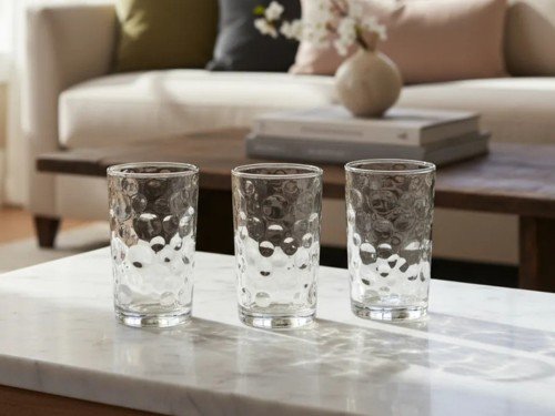 Pack X 6 Vaso De Vidrio Burbujas 200 Ml Transparente Calidad