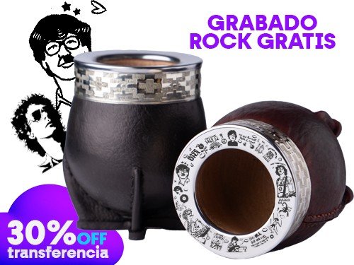 Mate Imperial Premium Cuero + GRABADO ROCK GRATIS