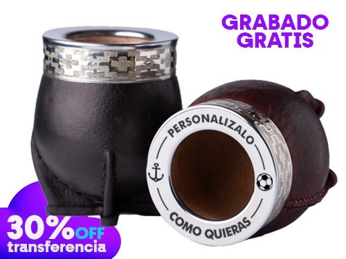 Mate Imperial Premium Cuero Zizou + PERSONALIZADO GRATIS