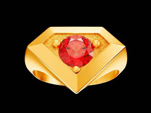 Anillo Solitario 0800 ARGENTA Bañado en Oro