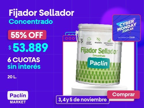 EXCLUSIVO CYBER MONDAY, 55% FIJADOR SELLADOR 20 LTS 6 CUOTAS S/INTERES