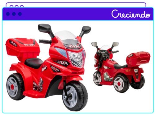 Moto Infantil A Batería De Policía De 6 Volt Con Baul