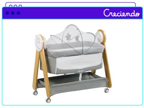 Cuna De Bebé Estrella Mega Baby De Madera Eléctrica Y Mecedora