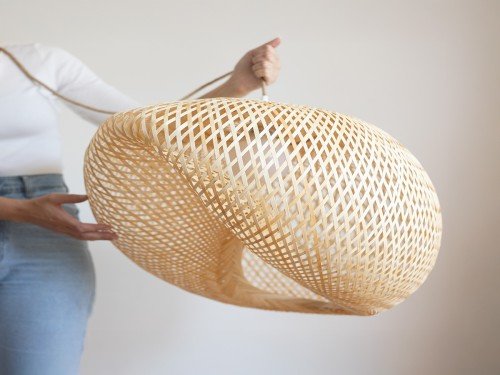 Lámpara de techo Colgante Cesto Bambú 75cm Dante Hogar