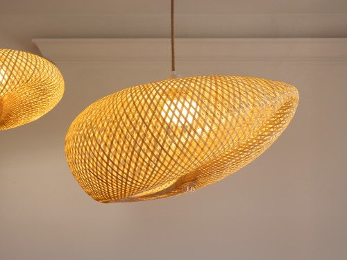 Lámpara de techo Colgante Cesto Bambú 75cm Dante Hogar