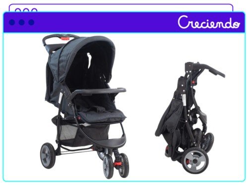 Coche Cuna De Bebé Mega Baby Jogger De 3 Ruedas Liviano y Compacto