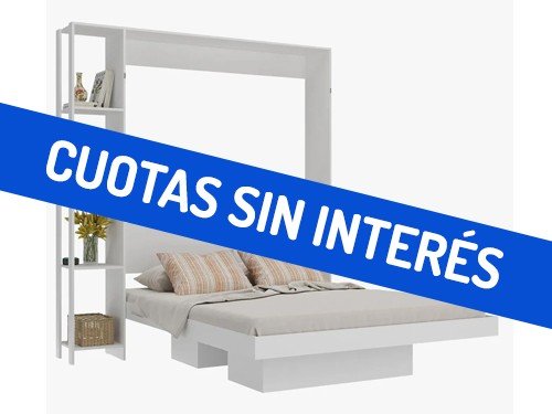 Cama Rebatible Articulada 2 Plazas para Colchón 190x140 MDP Blanco