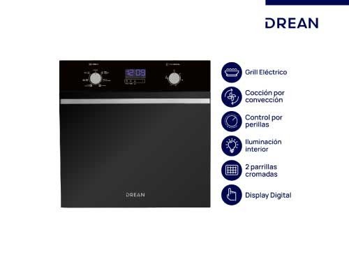 Horno Eléctrico Empotrable 60 cm Negro Drean