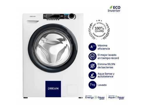 Lavarropas Carga Frontal Ecoinverter 7 Kg Blanco Drean