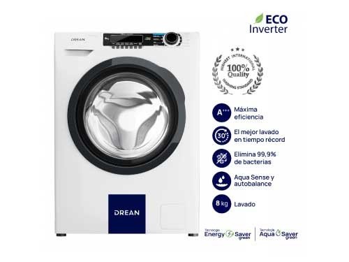 Lavarropas Carga Frontal Ecoinverter 8 Kg Blanco Drean