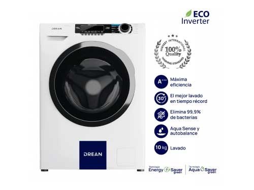Lavarropas Carga Frontal Ecoinverter 10 Kg Blanco Drean
