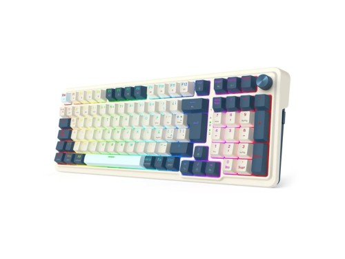 Teclado Redragon Eisa K686WB RGB PRO Blanco y azul