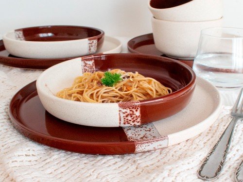 Plato hondo textura Chocolate Ø19 Dante Hogar