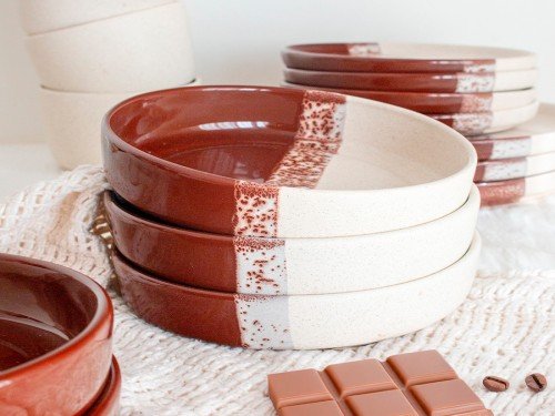 Plato hondo textura Chocolate Ø19 Dante Hogar