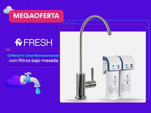 Grifería FV Línea Monocomando de 1 vía + Filtros de agua bajo mesada