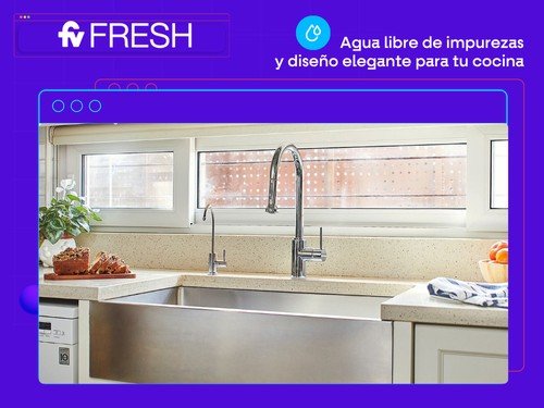 Grifería FV Línea Monocomando de 1 vía + Filtros de agua bajo mesada