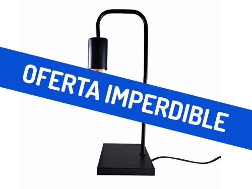 Velador Industrial Facu Negro con Lampara Filamento Ambar E27