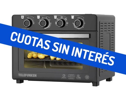 Freidora de Aire Tipo Horno Telefunken AeroFryer 300 2100W 30L Negro