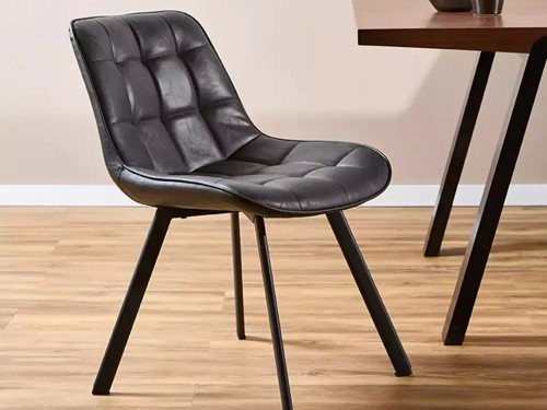 Silla de comedor Austria tapizada con base metálica resistente