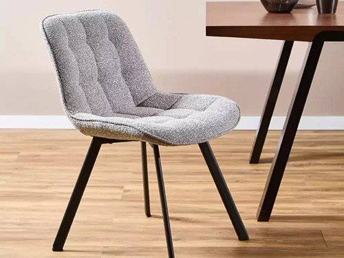 Silla de comedor Austria tapizada con base metálica resistente