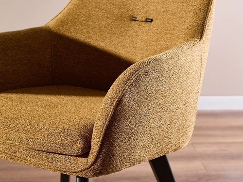 Silla de comedor Belgica tapizada con base metálica resistente