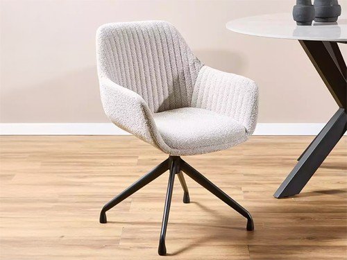 Silla de comedor Berlín giratoria tapizada con base metálica