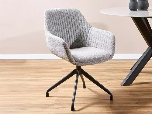 Silla de comedor Berlín giratoria tapizada con base metálica