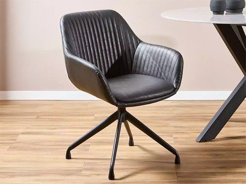 Silla de comedor Berlín giratoria tapizada con base metálica