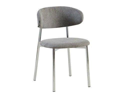 Silla de comedor Cora tapizada con respaldo alto metálico