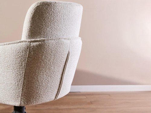 Silla de comedor Dhabi tapizada con base metálica giratoria