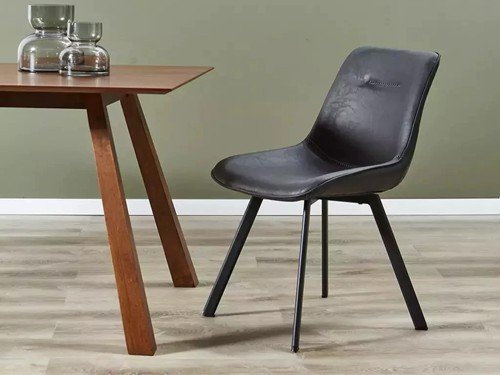 Silla de comedor Estonia tapizada con base metálica resistente