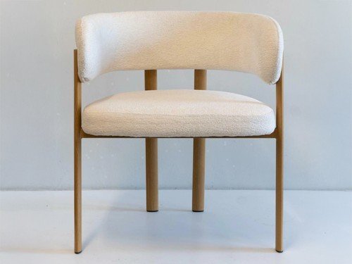 Silla de comedor Finlandia tapizada con estructura metálica