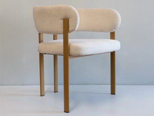 Silla de comedor Finlandia tapizada con estructura metálica