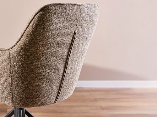 Silla de comedor Georgia tapizada con base metálica giratoria