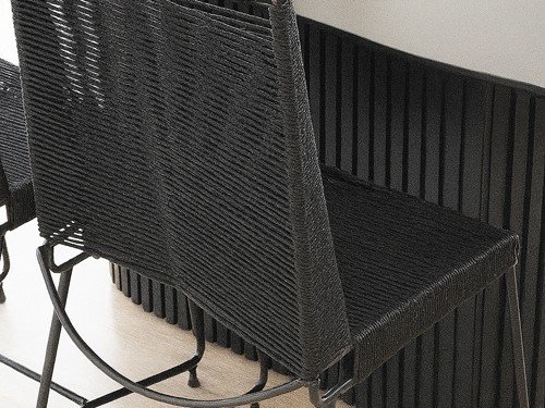 Silla de comedor Roma tejida con estructura metálica resistente