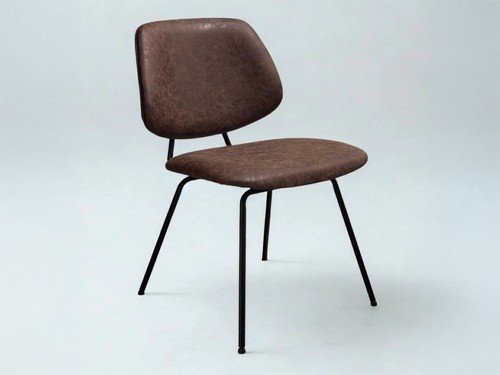 Silla de comedor Sucre tapizada con base metálica y respaldo alto