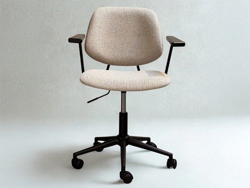 Silla de oficina Sucre giratoria tapizada con apoyabrazos