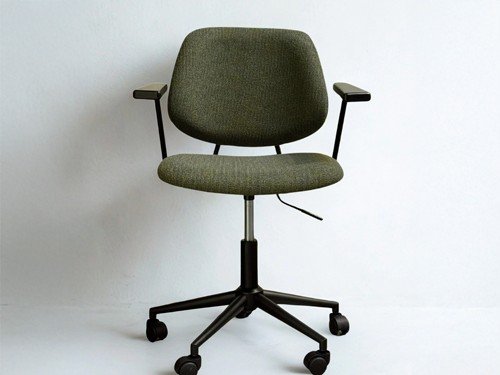 Silla de oficina Sucre giratoria tapizada con apoyabrazos