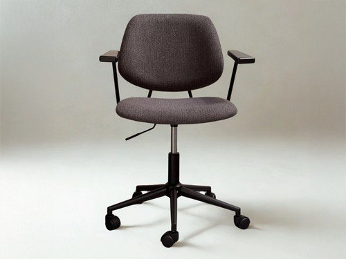 Silla de oficina Sucre giratoria tapizada con apoyabrazos