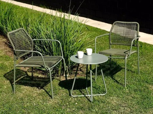 Set de exterior Florida individual con mesa auxiliar