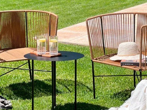 Set de exterior Gervasoni individual con mesa auxiliar