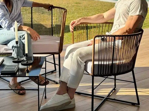 Set de exterior Gervasoni completo con mesa y almohadones