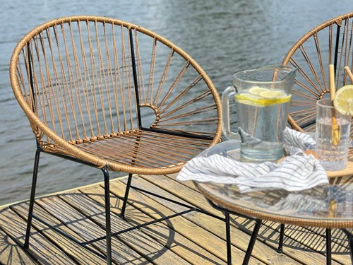 Set de exterior Tulum individual con mesa auxiliar