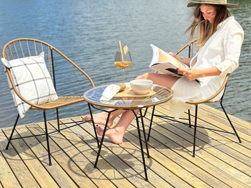 Set de exterior Venecia individual con mesa auxiliar
