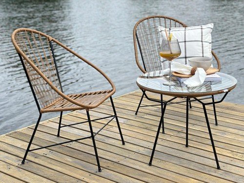 Set de exterior Venecia individual con mesa auxiliar