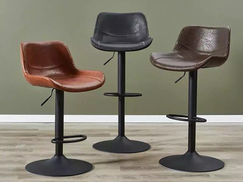 Banqueta regulable Africa tapizada en eco cuero moderna